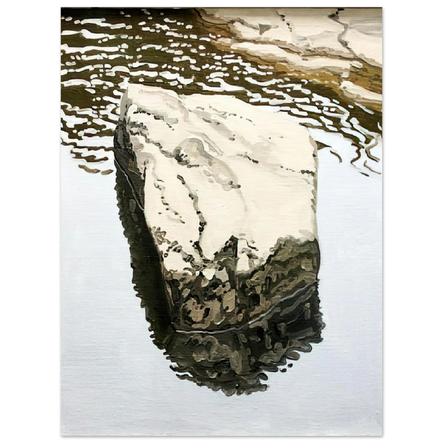 Neil Welliver - Study for Flat Boulder Reflected - 1986 Fine Art Poster - Default Title