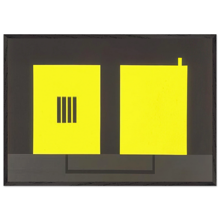 Prison Cell with Smokestack Conduit - 1985 - Peter Halley 70x100 cm / 28x40 inches Framed Art Print – Black Wooden Frame