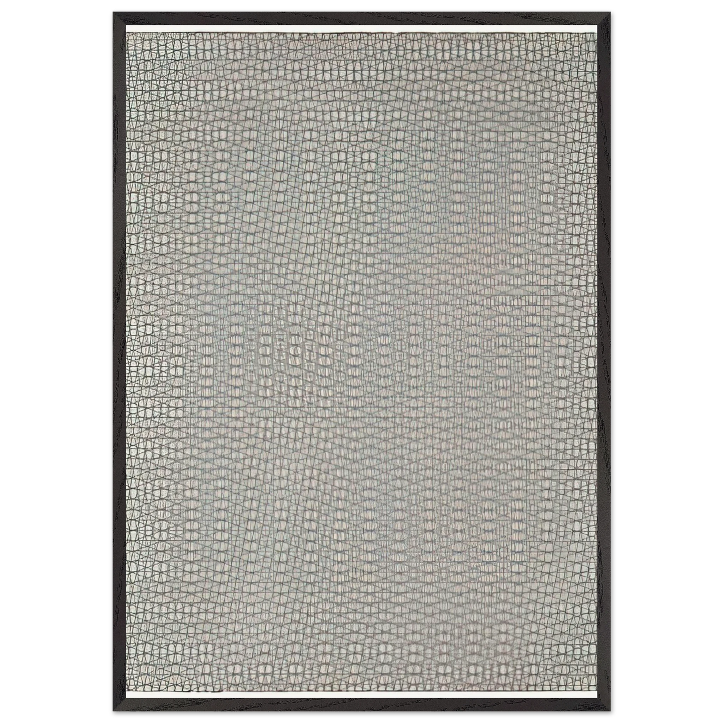 Wall art3 grillages superposes 0 15 -15 - 1959 - Francois Morellet 70x100 cm / 28x40 inches Framed Art Print – Black Wooden Frame