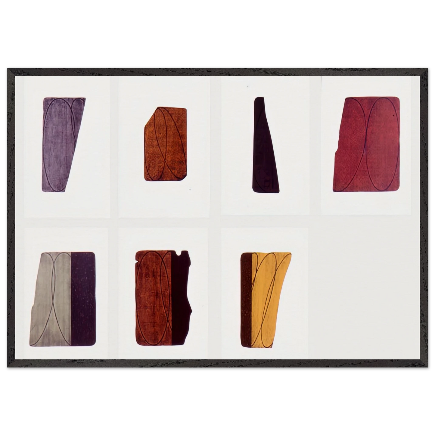 FRAGMENTS I VII 1998 - Robert Mangold Framed Art Print – Black Wooden Frame - Default Title - -Framed Art Print