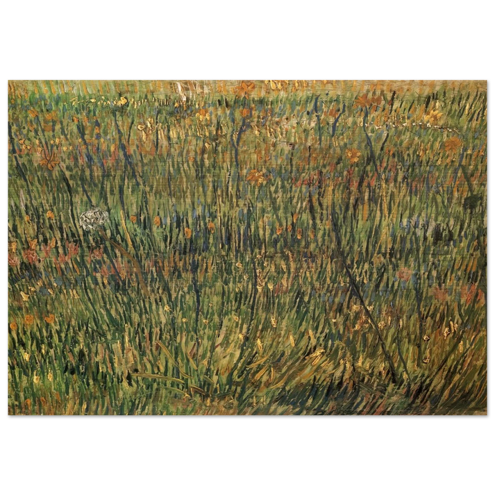 Pasture in Bloom - Vincent van Gogh Brushed Aluminum Print - 70x100 cm / 28x40 inches | Vincent van Gogh Aluminum Print | Vincent van Gogh Prints