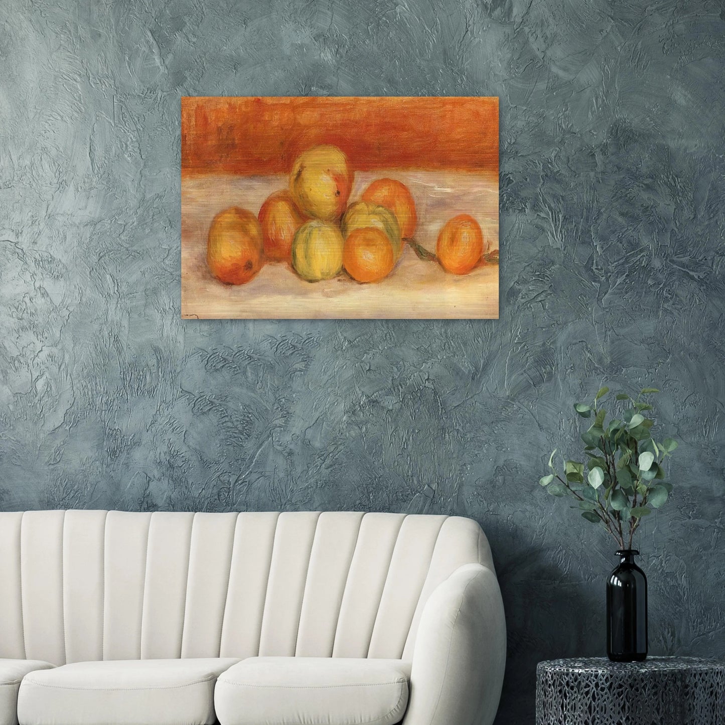 Apples and Manderines - Pierre-Auguste Renoir Brushed Aluminum Print - 70x100 cm / 28x40 inches | Pierre-Auguste Renoir Aluminum Print | Pierre-Auguste Renoir Prints