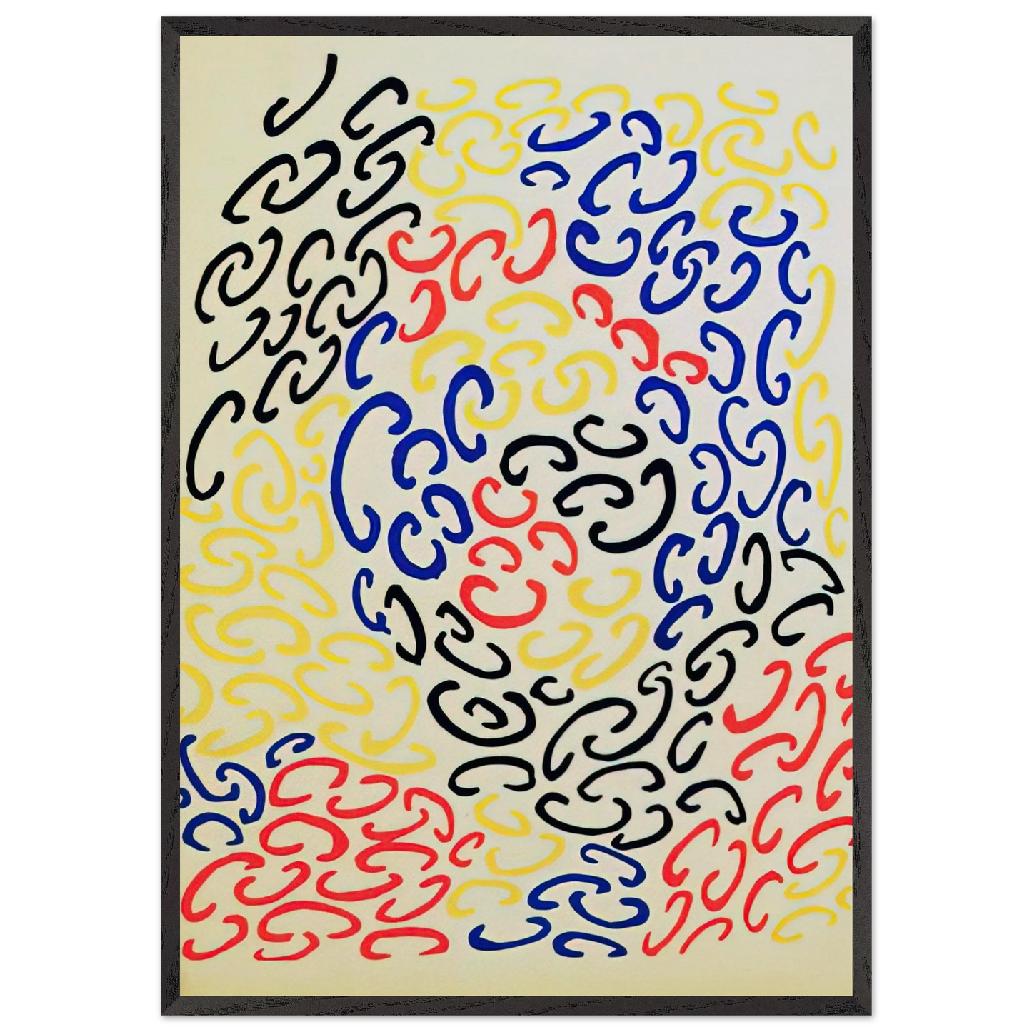 COMPOSITION 10 - Sonia Delaunay Framed Art Print – Black Wooden Frame - Default Title - -Framed Art Print