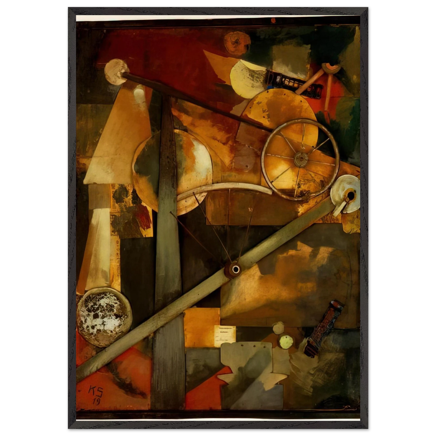 CONSTRUCTION FOR NOBLE LADIES 1919 - Kurt Schwitters Framed Art Print – Black Wooden Frame - Default Title - -Framed Art Print