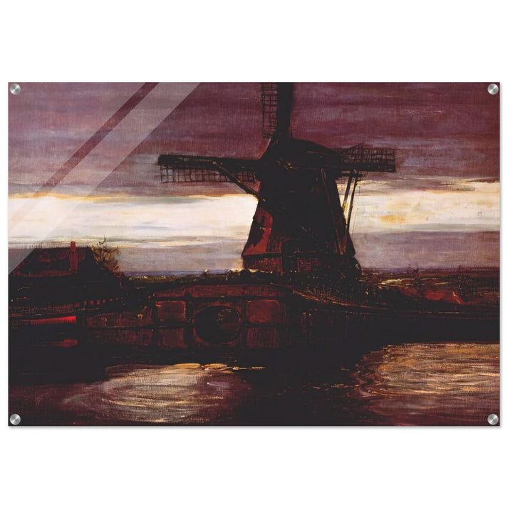 Stammer Mill with Streaked Sky - Piet Mondrian Acrylic Print - 70x100 cm / 28x40″ inches