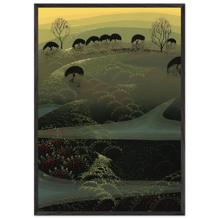 California Miniature - Eyvind Earle 70x100 cm / 28x40 inches Framed Art Print – Black Wooden Frame