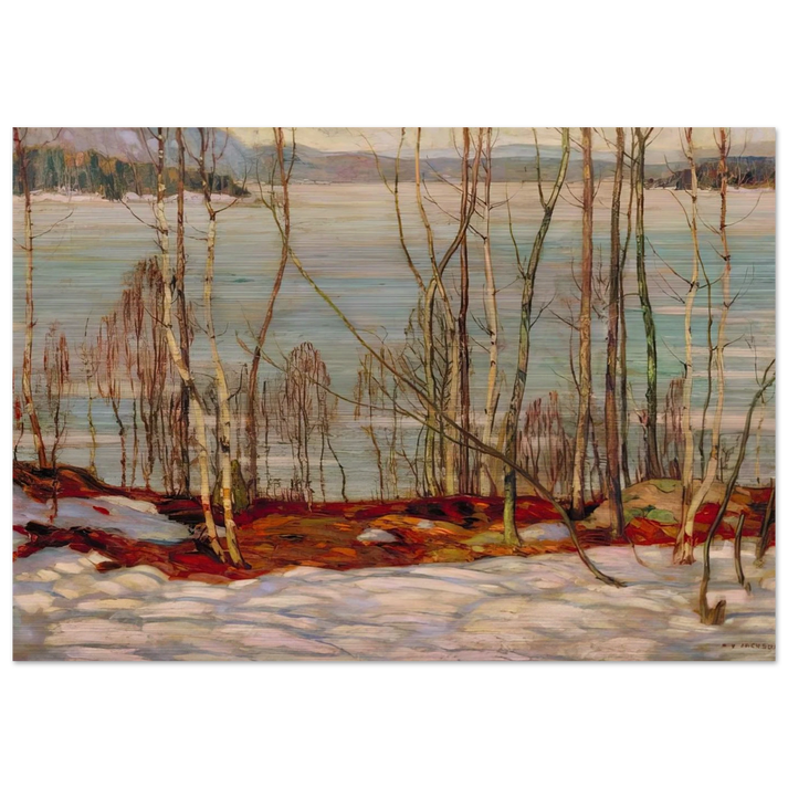 Frozen Lake, Early Spring, Algonquin Park - 1914 - A.Y. Jackson Brushed Aluminum Print - 70x100 cm / 28x40 inches | A.Y. Jackson Aluminum Print | A.Y. Jackson Prints