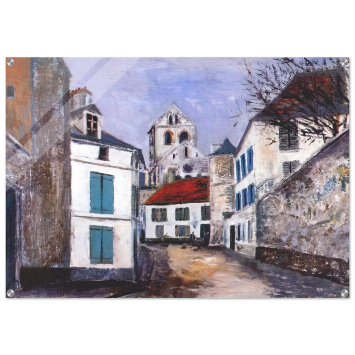 VILLAGE STREET - Maurice Utrillo Acrylic Print - 70x100 cm / 28x40″ inches | Maurice Utrillo Wall Art | Maurice Utrillo Prints