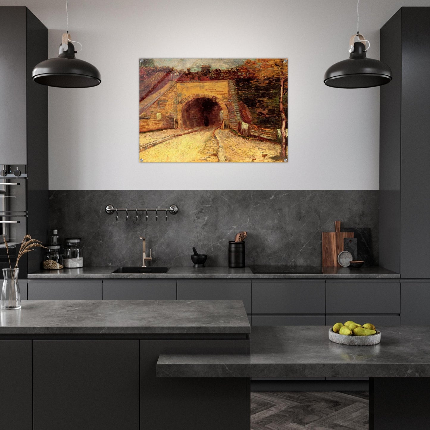 Roadway with Underpass The Viaduct - Vincent van Gogh Acrylic Print - 70x100 cm / 28x40″ inches