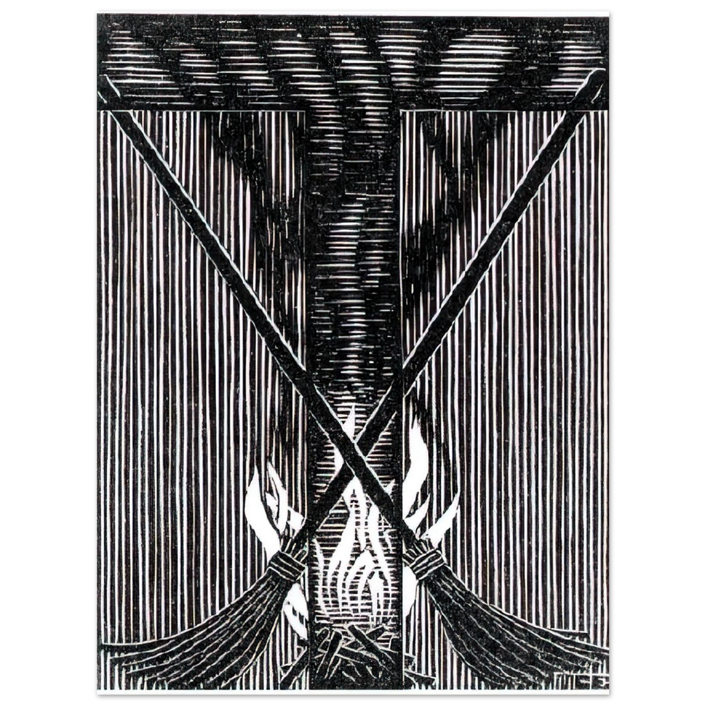 MC Escher - INITIAL T Wall Art - 21x29.7 cm / 8x12" - Fine Art Poster - -