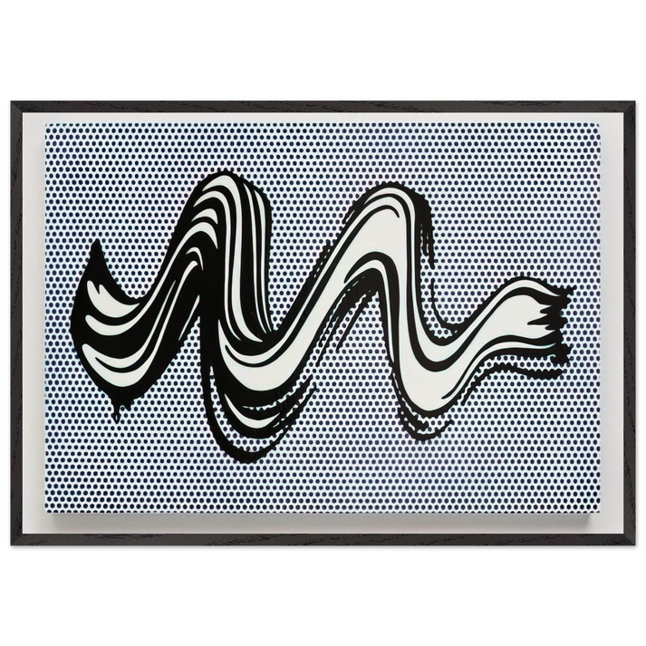 BRUSHSTROKE 1965 - Roy Lichtenstein 70x100 cm / 28x40 inches Framed Art Print – Black Wooden Frame