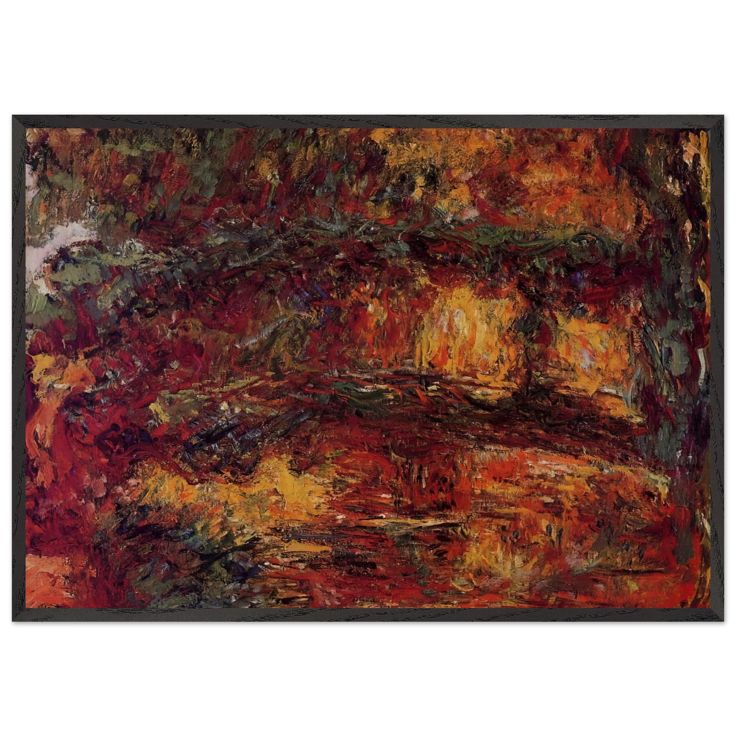 The Japanese Bridge at Giverny - claude monet Framed Art Print – Black Wooden Frame - Default Title - -Framed Art Print