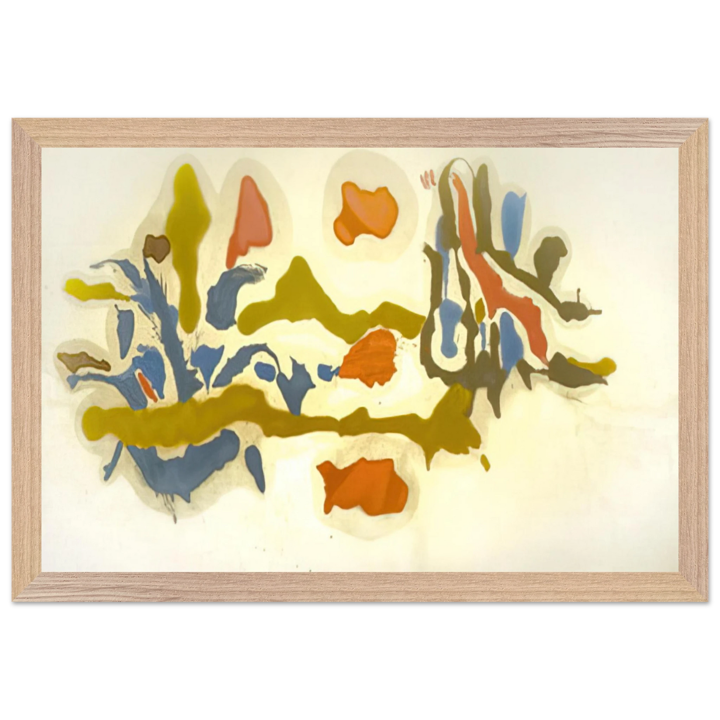 Helen Frankenthaler - Seascape with Dunes - 1962 Wall art - A1 (59.4 x 84.1 cm) - Premium Wooden Framed Poster With Fine Art Paper - Black frame