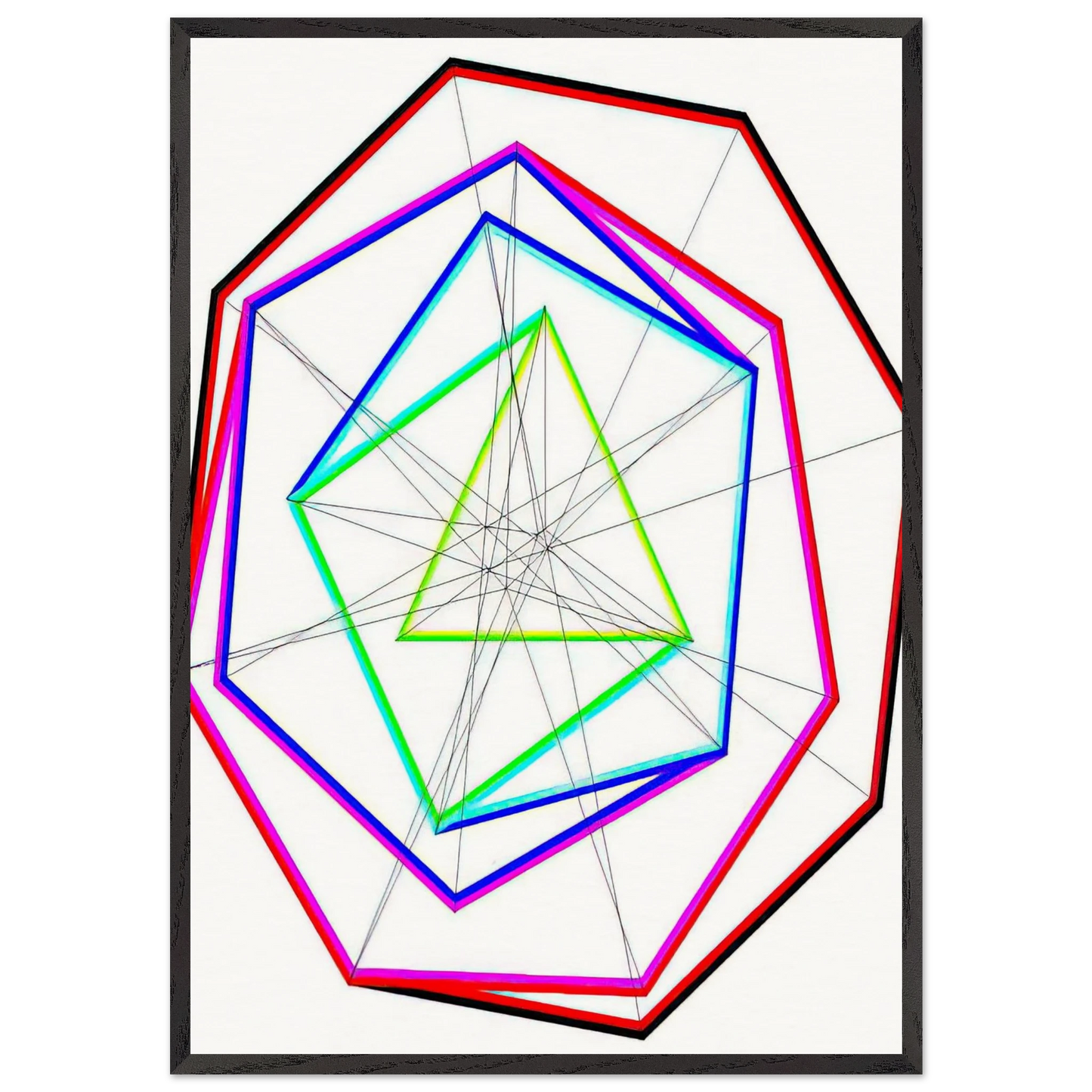 Fifteen Variations on a Single Theme v 14 - 1938 - Max Bill 70x100 cm / 28x40 inches Framed Art Print – Black Wooden Frame