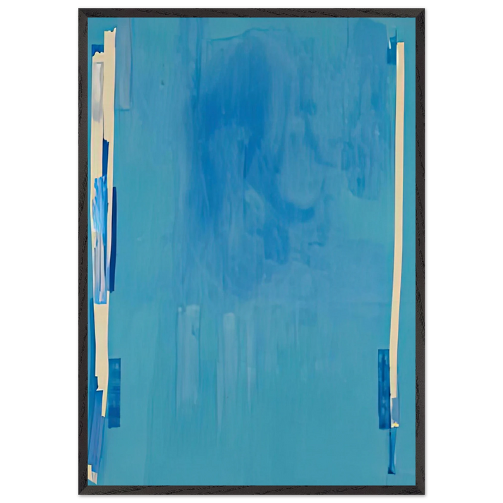 Blue Bellows 1976- - Helen Frankenthaler 70x100 cm / 28x40 inches Framed Art Print – Black Wooden Frame