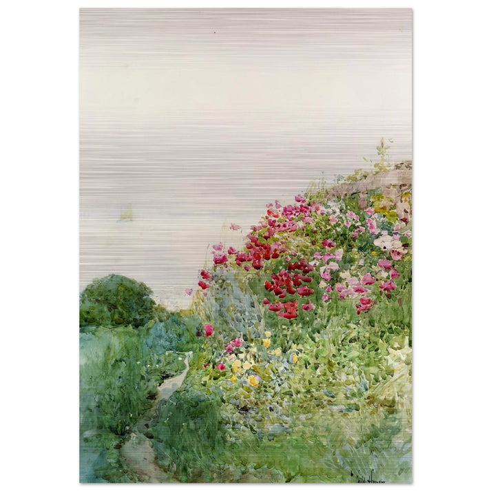 Field of Poppies, Isles of Shaos, Appledore - Childe Hassam Brushed Aluminum Print - 70x100 cm / 28x40 inches | Childe Hassam Aluminum Print | Childe Hassam Prints
