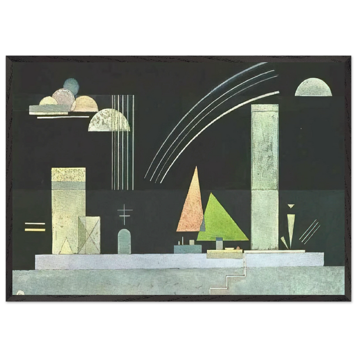 AT REST - Wassily Kandinsky 70x100 cm / 28x40 inches Framed Art Print – Black Wooden Frame
