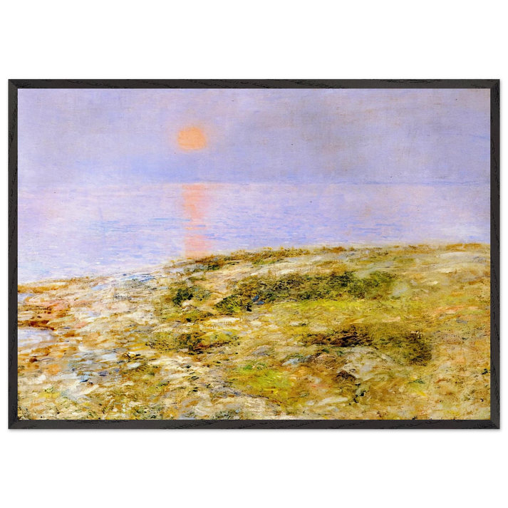 Sunset Isle of Shoals - Childe Hassam 70x100 cm / 28x40 inches Framed Art Print – Black Wooden Frame