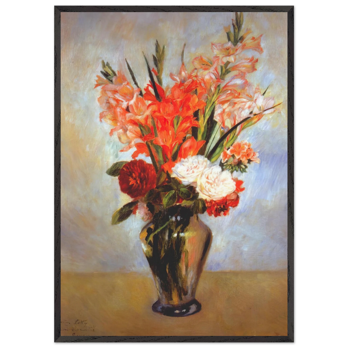 Gladioli - Pierre-Auguste Renoir 70x100 cm / 28x40 inches Framed Art Print – Black Wooden Frame