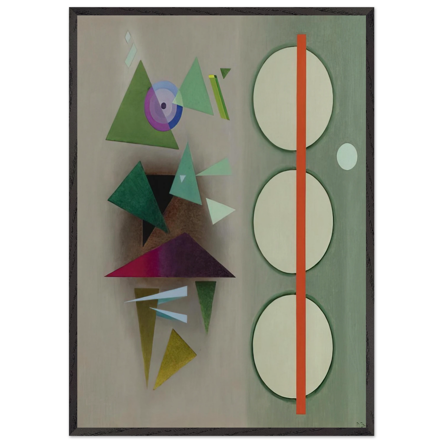 RED STAFF 1937 - Rudolf Bauer Framed Art Print – Black Wooden Frame - Default Title - -Framed Art Print