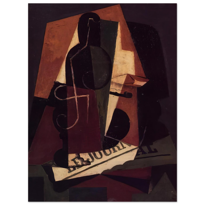 Juan Gris - BOTTLE AND GLASS 75x100 cm / 30x40inches Fine Art Poster
