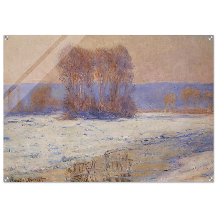 The Seine at Bennecourt, Winter - claude monet Acrylic Print - 70x100 cm / 28x40″ inches