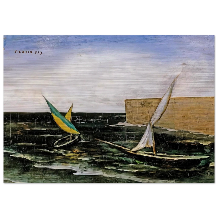 VELE NEL PORTO - Carlo Carra Brushed Aluminum Print - 70x100 cm / 28x40 inches | Carlo Carra Aluminum Print | Carlo Carra Prints