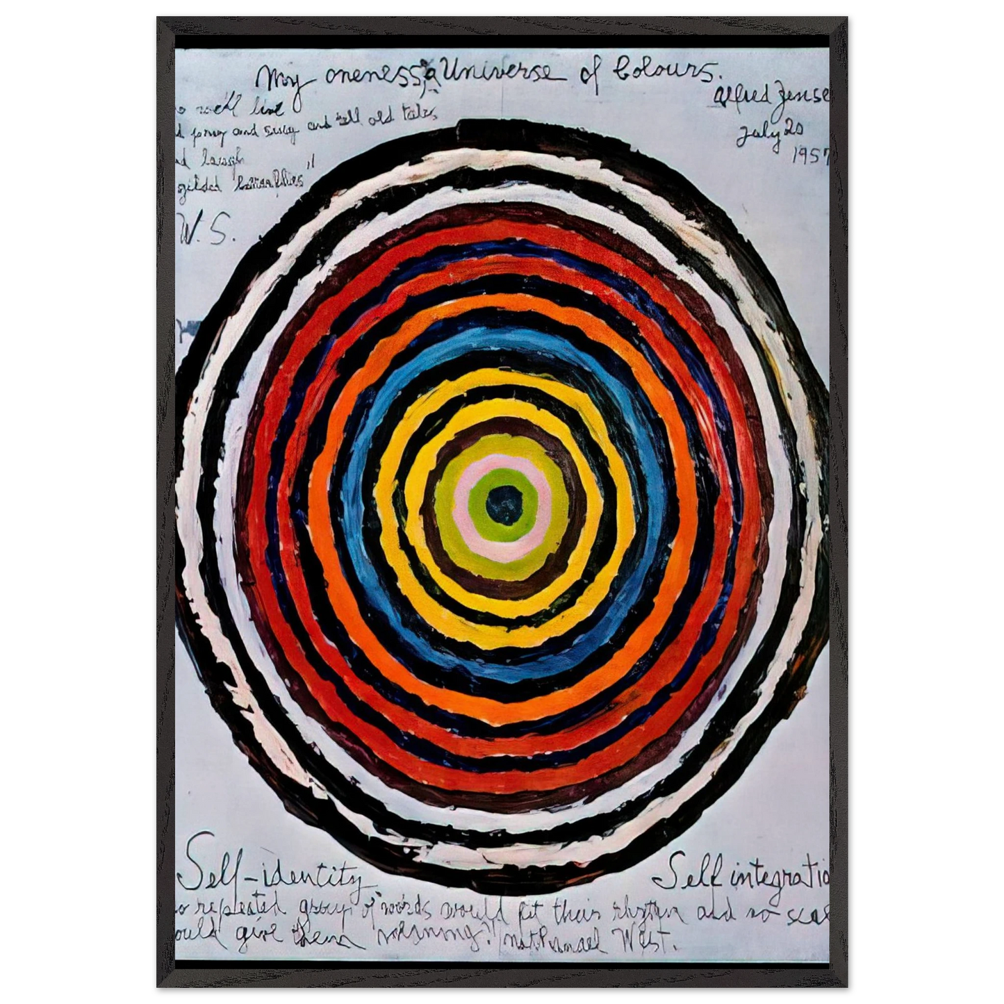 My Oneness A Universe of Colours - 1957 - Alfred Jensen 70x100 cm / 28x40 inches Framed Art Print – Black Wooden Frame