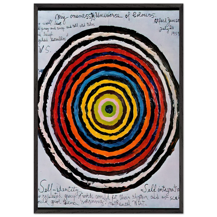 My Oneness A Universe of Colours - 1957 - Alfred Jensen 70x100 cm / 28x40 inches Framed Art Print – Black Wooden Frame