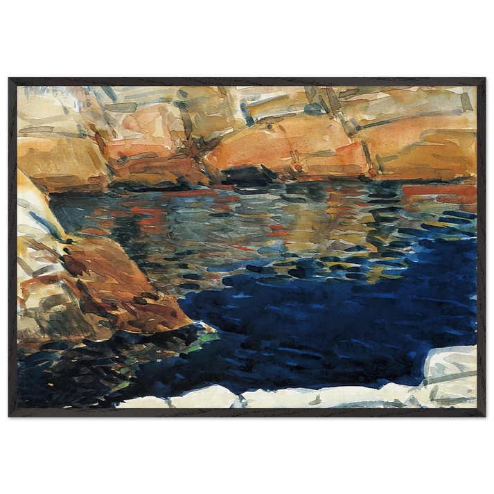 Looking into Beryl Pool - Childe Hassam 70x100 cm / 28x40 inches Framed Art Print – Black Wooden Frame