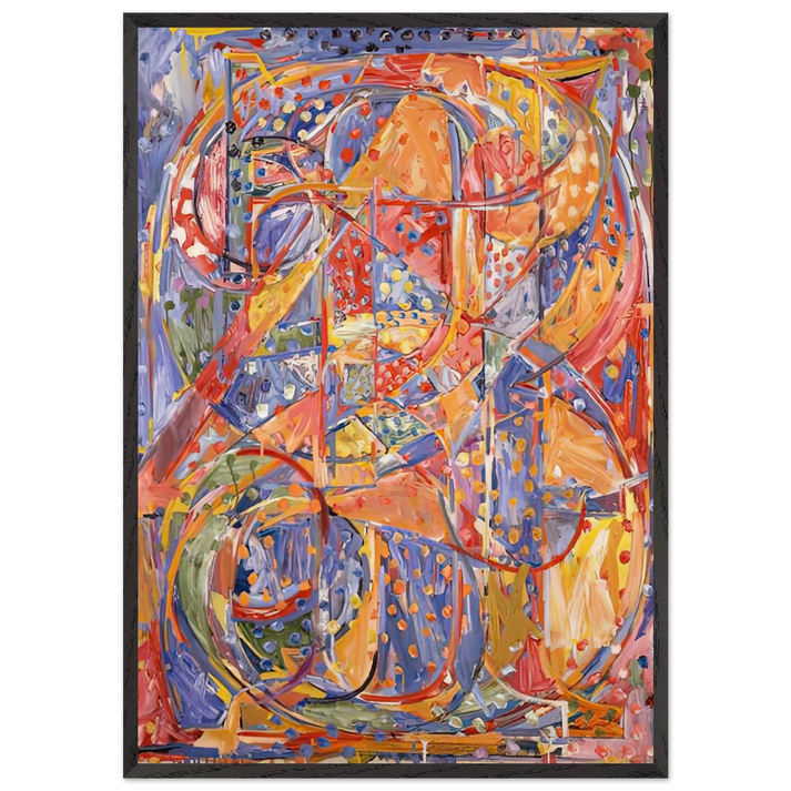 0 THROUGH 9 - Jasper Johns 70x100 cm / 28x40 inches Framed Art Print – Black Wooden Frame