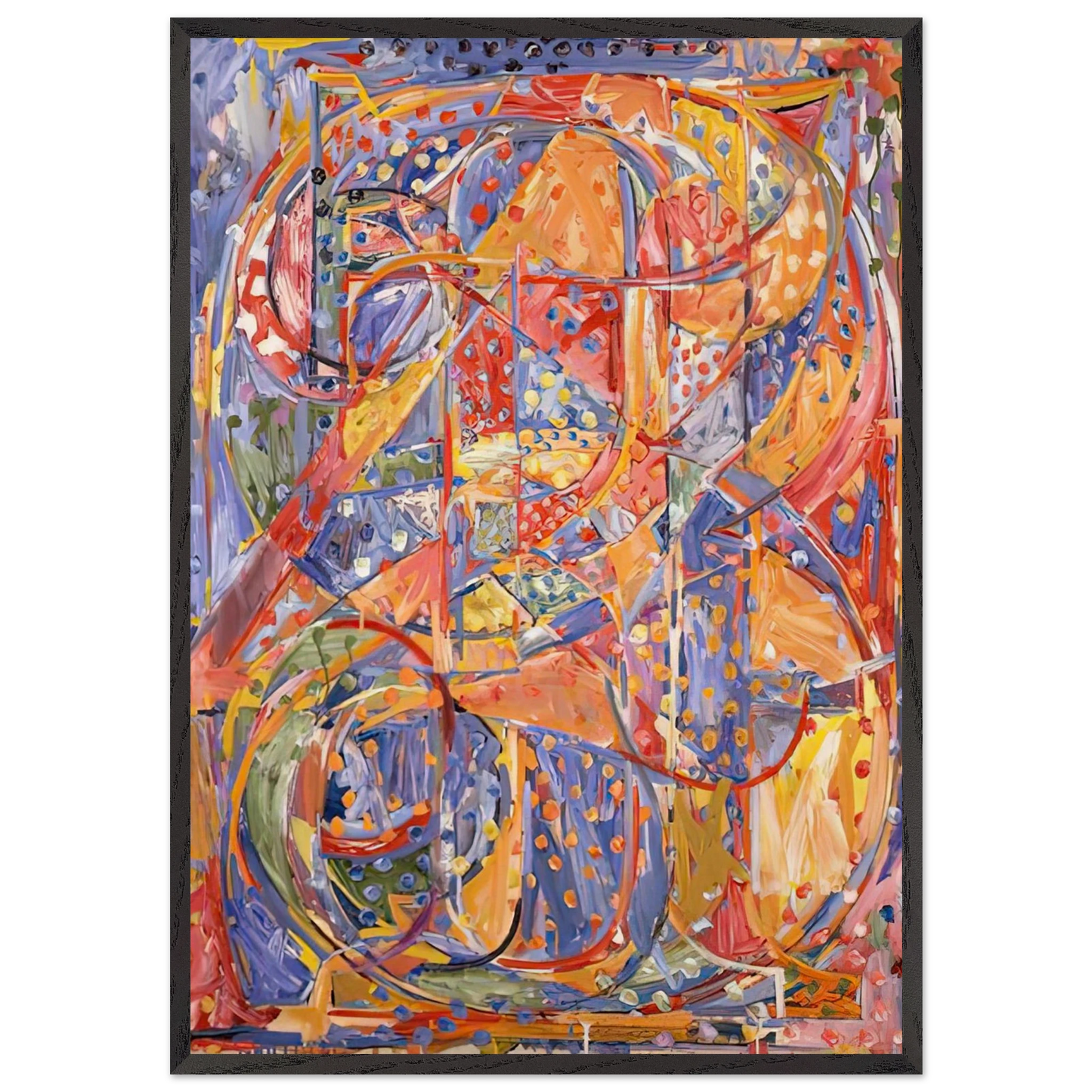 0 THROUGH 9 - Jasper Johns 70x100 cm / 28x40 inches Framed Art Print – Black Wooden Frame