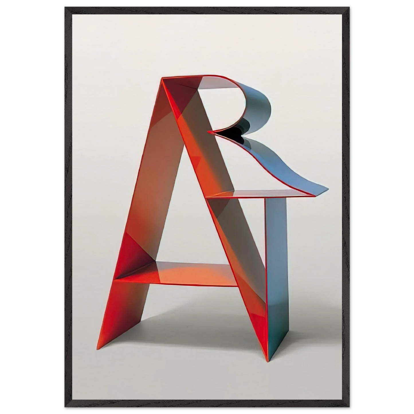 Art N1 - Robert Indiana 70x100 cm / 28x40 inches Framed Art Print – Black Wooden Frame