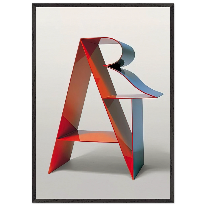 Art N1 - Robert Indiana 70x100 cm / 28x40 inches Framed Art Print – Black Wooden Frame