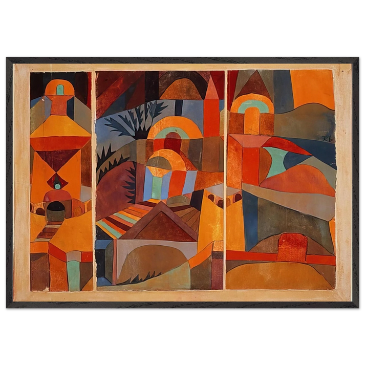 TEMPLE GARDENS 1920 - Paul Klee 70x100 cm / 28x40 inches Framed Art Print – Black Wooden Frame