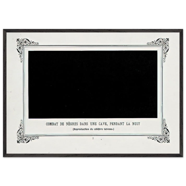Wall artNegroes Fighting in a Tunnel by Night - Alphonse Allais 70x100 cm / 28x40 inches Framed Art Print – Black Wooden Frame