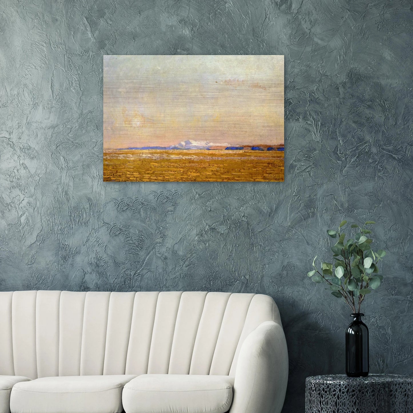 Moonrise at Sunset, Harney Desert - Childe Hassam Brushed Aluminum Print - 70x100 cm / 28x40 inches | Childe Hassam Aluminum Print | Childe Hassam Prints