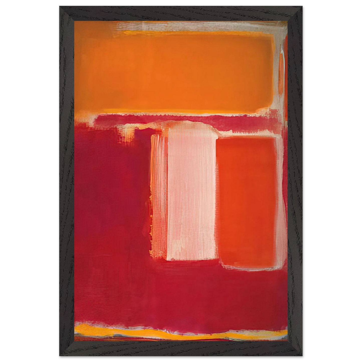 Mark Rothko - Yellow, Cherry, Orange - 1947 Wall Art - 60x80 cm / 24x32 inches - Premium Wooden Framed Poster With Fine Art Paper - Wood frame