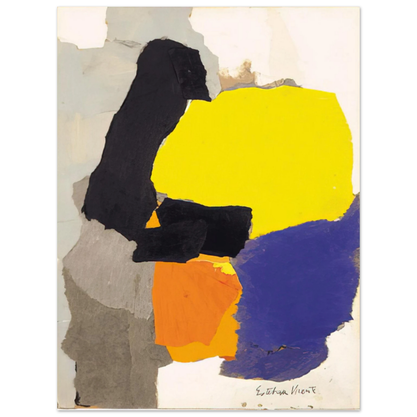 Esteban Vicente - COLLAGE WITH YELLOW BLUE AND ORANGE 1963 Fine Art Poster - Default Title