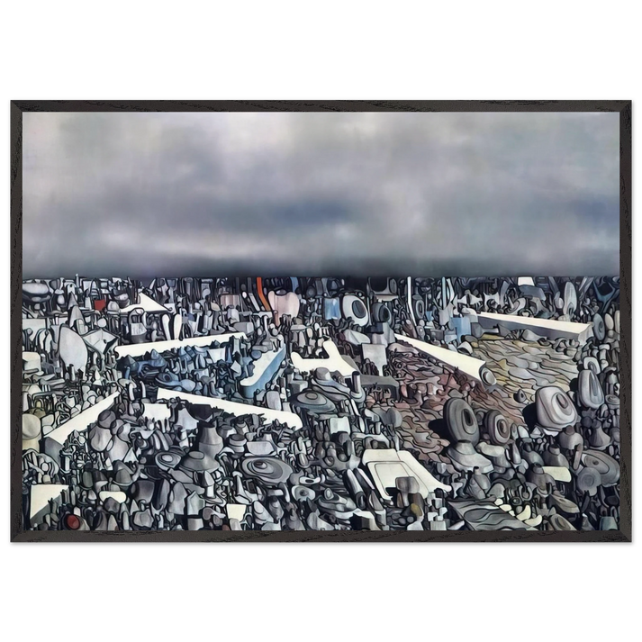 Multiplication of the Arcs - Yves Tanguy 70x100 cm / 28x40 inches Framed Art Print – Black Wooden Frame