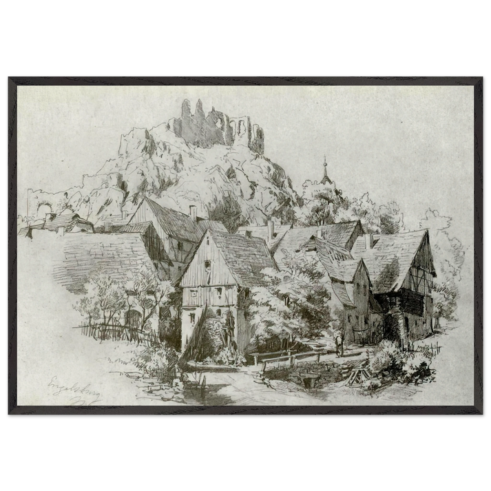 Engelsburg - John Singer Sargent 70x100 cm / 28x40 inches Framed Art Print – Black Wooden Frame