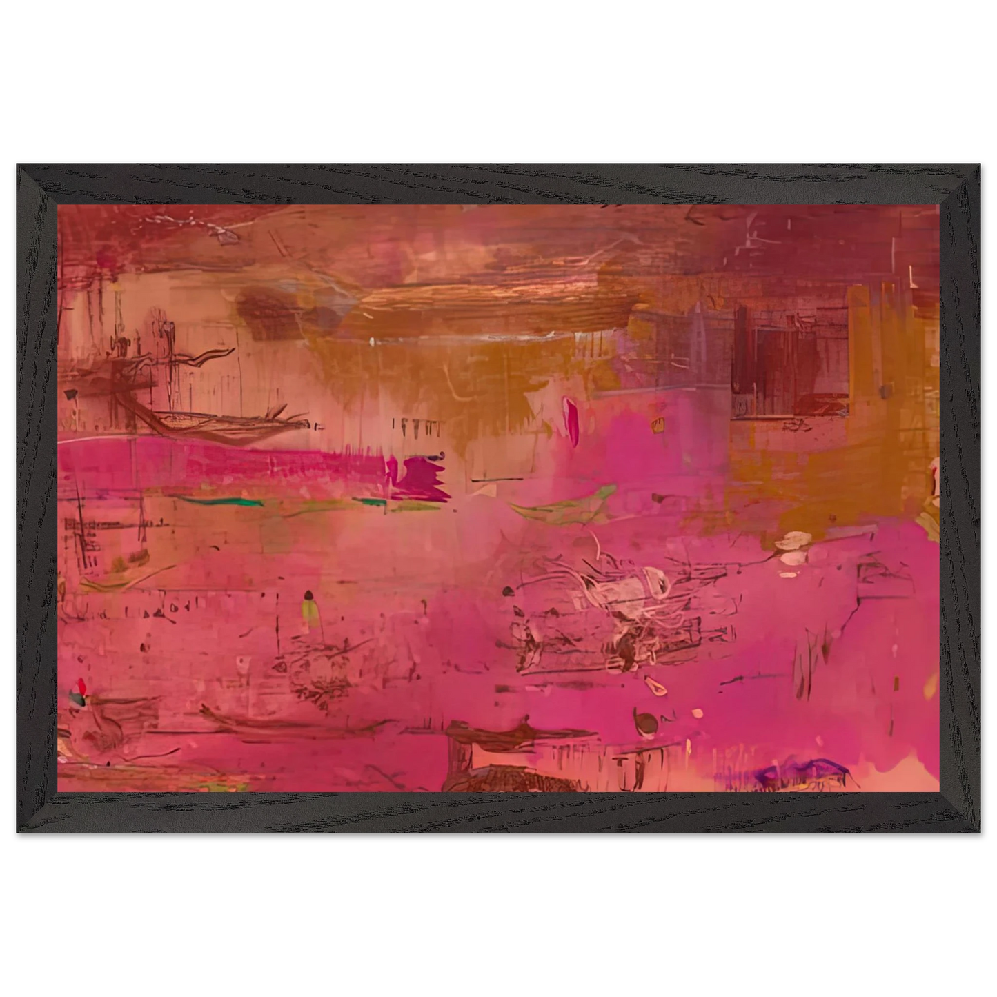 Helen Frankenthaler - Dream Walk Red, 1978- Wall Art - 30x40 cm / 12x16 inches - Premium Wooden Framed Poster With Fine Art Paper - Wood frame