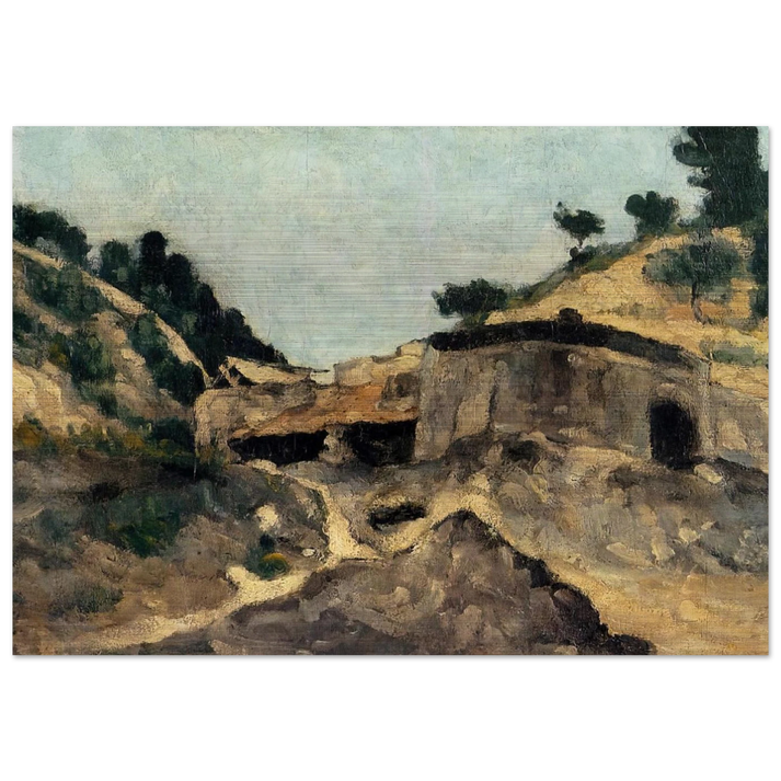 Landscape with Watermill - Paul Cézanne Brushed Aluminum Print - 70x100 cm / 28x40 inches | Paul Cézanne Aluminum Print | Paul Cézanne Prints
