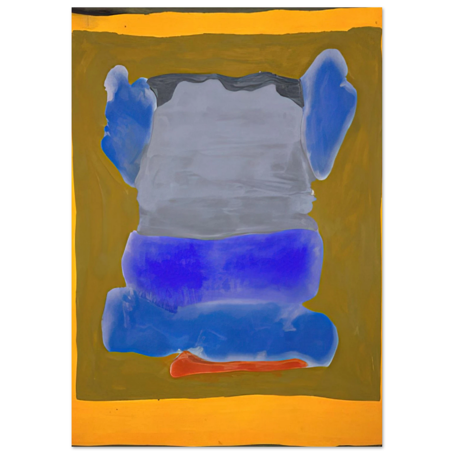 Helen Frankenthaler - Buddha s Court - 1964 Wall art - 27x35 cm / 11x14 inches - Premium Wooden Framed Poster With Fine Art Paper - White frame
