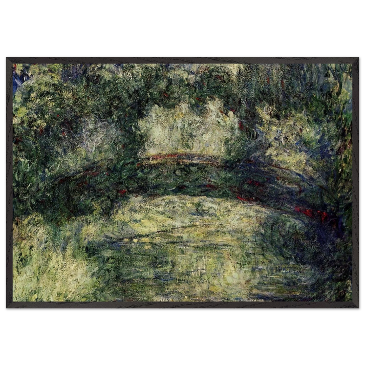 The Japanese Bridge 10 - claude monet 70x100 cm / 28x40 inches Framed Art Print – Black Wooden Frame
