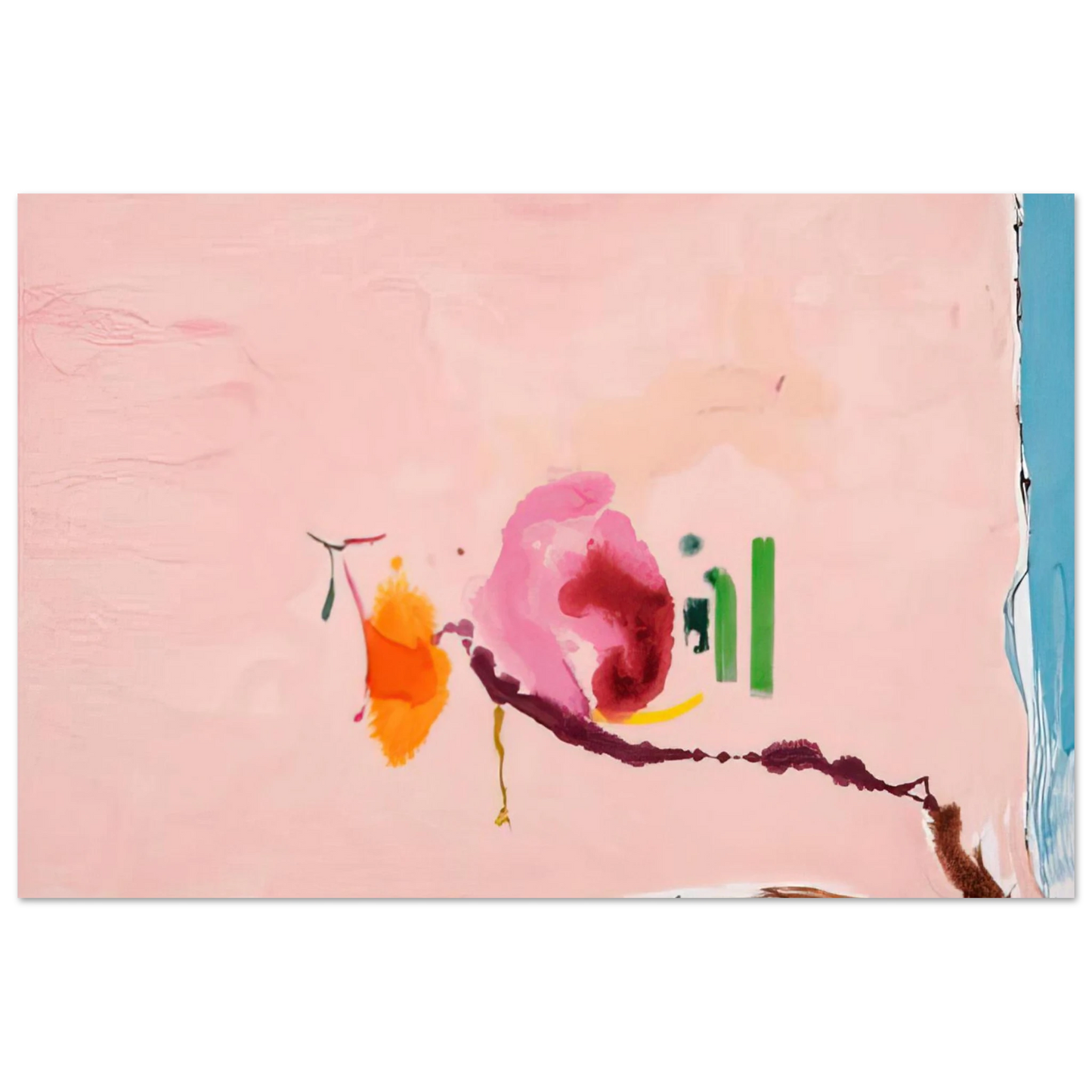 Helen Frankenthaler - Flirt - 1995 Wall art - 30x45 cm / 12x18 inches - Premium Wooden Framed Poster With Fine Art Paper - Wood frame