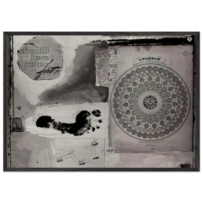 SHOULD LOVE COME FIRST 1951 - Robert Rauschenberg 70x100 cm / 28x40 inches Framed Art Print – Black Wooden Frame