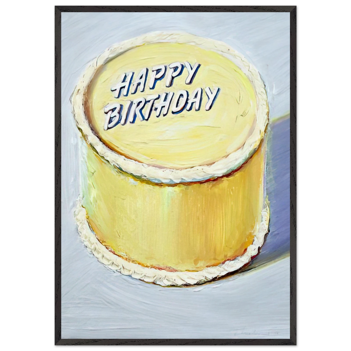 Happy Birthday Cake - 1975 - Wayne Thiebaud 70x100 cm / 28x40 inches Framed Art Print – Black Wooden Frame