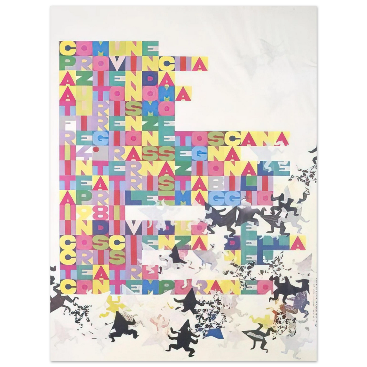 Alighiero Boetti - RASSEGNA INTERNAZIONALE TEATRI STABILI FACCINE COLORATE 1979 Fine Art Poster - Default Title
