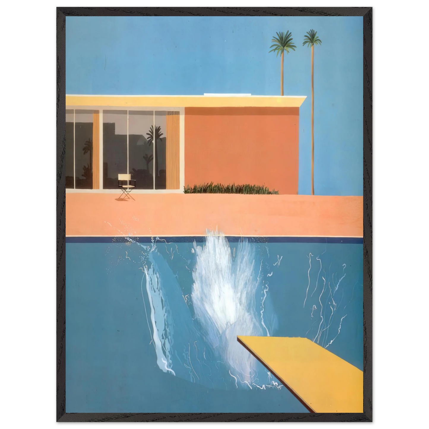 David Hockney - David Hockney Wall art - 27x35 cm / 11x14 Inches - Premium Wooden Framed Poster With Fine Art Paper - White frame